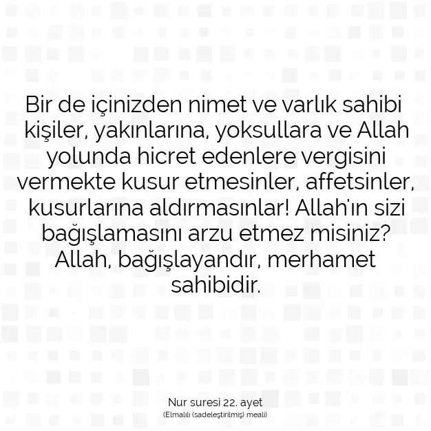 Ayetbul | Kuran Mealleri | Quran | Nur suresi 22. ayet