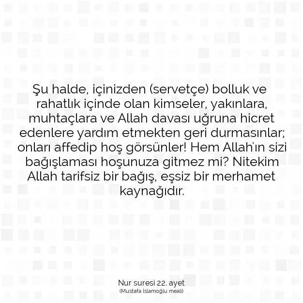 Ayetbul | Kuran Mealleri | Quran | Nur suresi 22. ayet