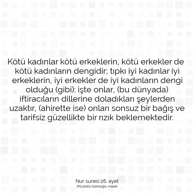 Ayetbul | Kuran Mealleri | Quran | Nur suresi 26. ayet