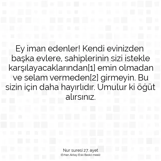 Ayetbul | Kuran Mealleri | Quran | Nur suresi 27. ayet