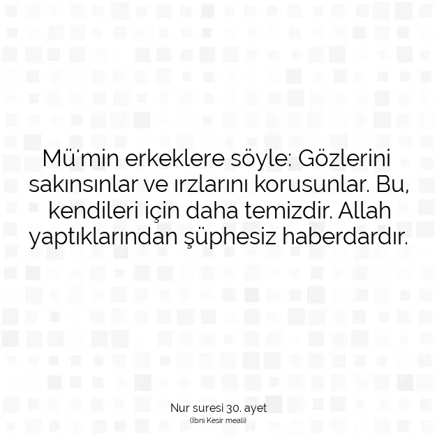 Ayetbul | Kuran Mealleri | Quran | Nur suresi 30. ayet