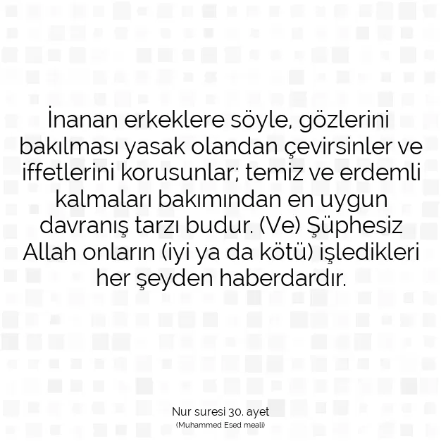 Ayetbul | Kuran Mealleri | Quran | Nur suresi 30. ayet