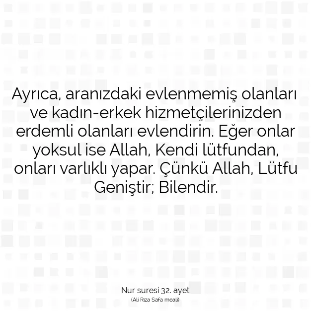 Ayetbul | Kuran Mealleri | Quran | Nur suresi 32. ayet