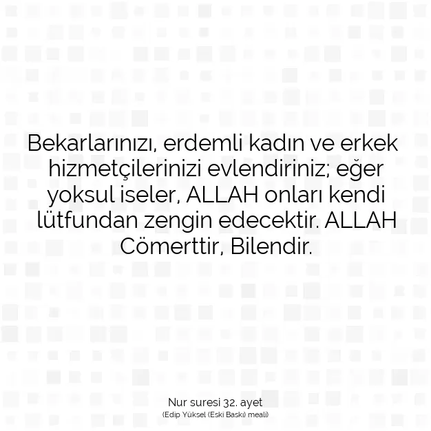 Ayetbul | Kuran Mealleri | Quran | Nur suresi 32. ayet