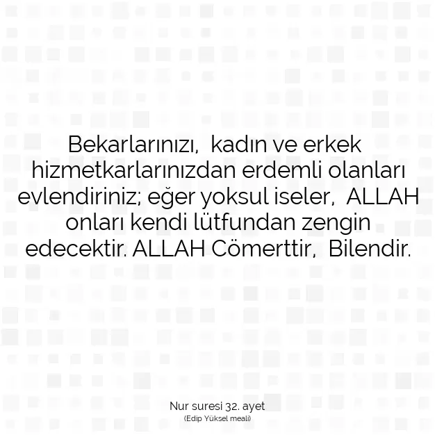 Ayetbul | Kuran Mealleri | Quran | Nur suresi 32. ayet