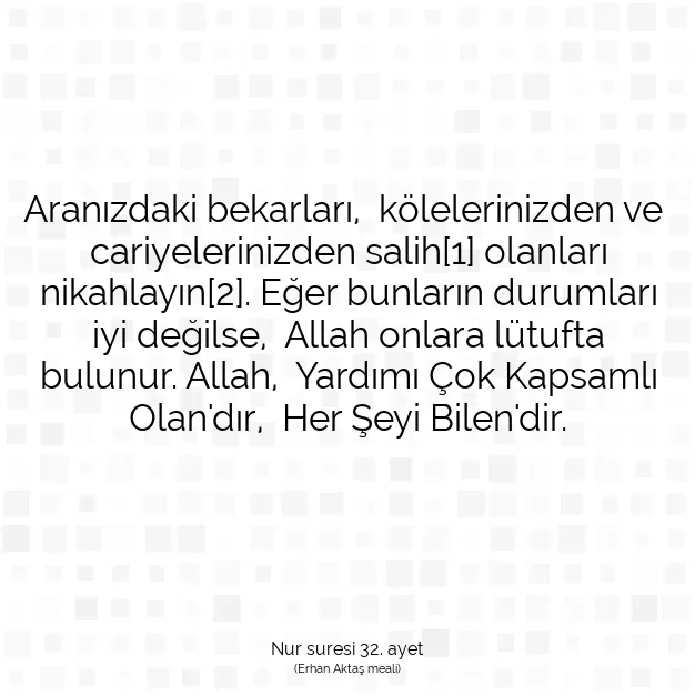 Ayetbul | Kuran Mealleri | Quran | Nur suresi 32. ayet