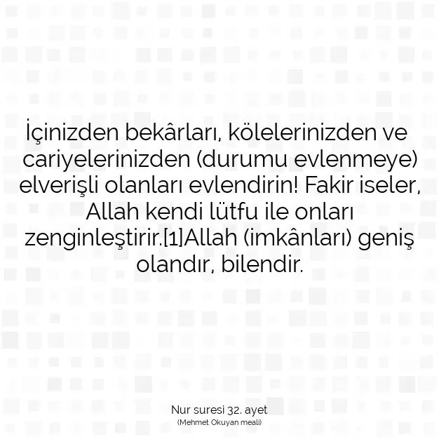 Ayetbul | Kuran Mealleri | Quran | Nur suresi 32. ayet