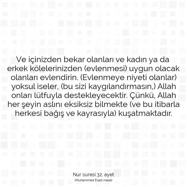 Ayetbul | Kuran Mealleri | Quran | Nur suresi 32. ayet