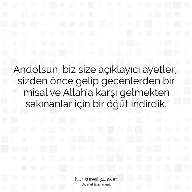 Ayetbul | Kuran Mealleri | Quran | Nur suresi 34. ayet