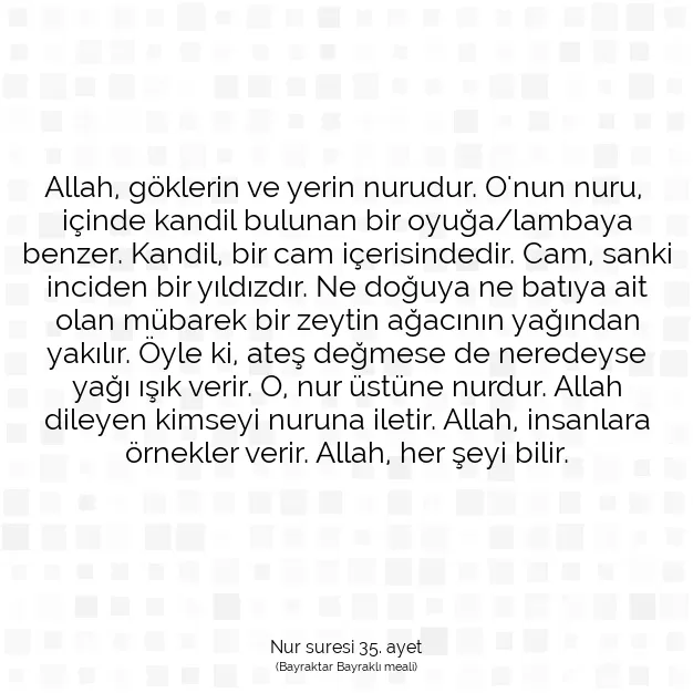 Ayetbul | Kuran Mealleri | Quran | Nur suresi 35. ayet