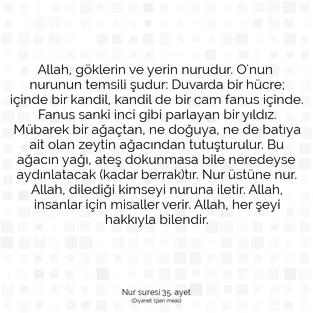 Ayetbul | Kuran Mealleri | Quran | Nur suresi 35. ayet