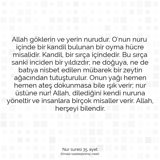 Ayetbul | Kuran Mealleri | Quran | Nur suresi 35. ayet