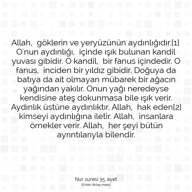 Ayetbul | Kuran Mealleri | Quran | Nur suresi 35. ayet