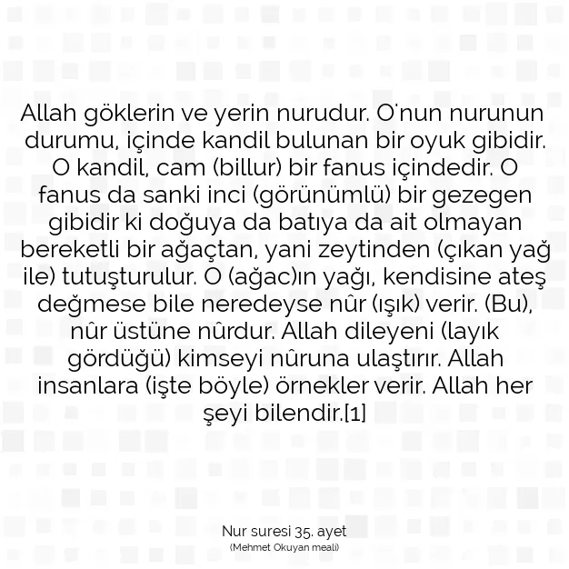 Ayetbul | Kuran Mealleri | Quran | Nur suresi 35. ayet