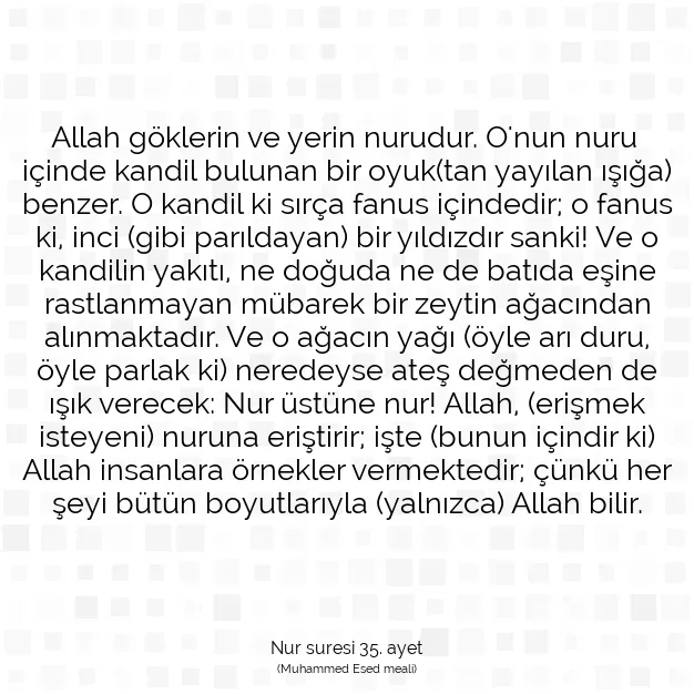 Ayetbul | Kuran Mealleri | Quran | Nur suresi 35. ayet