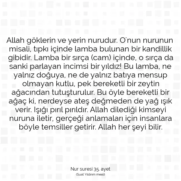 Ayetbul | Kuran Mealleri | Quran | Nur suresi 35. ayet