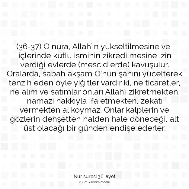 Ayetbul | Kuran Mealleri | Quran | Nur suresi 36. ayet