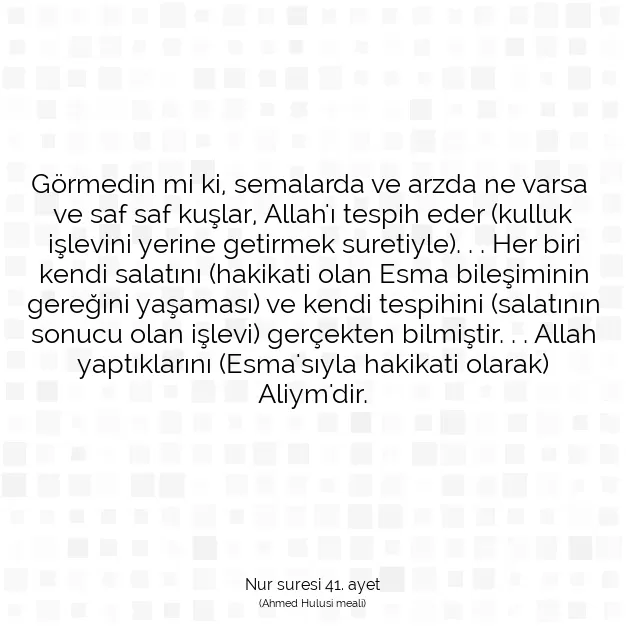 Ayetbul | Kuran Mealleri | Quran | Nur suresi 41. ayet