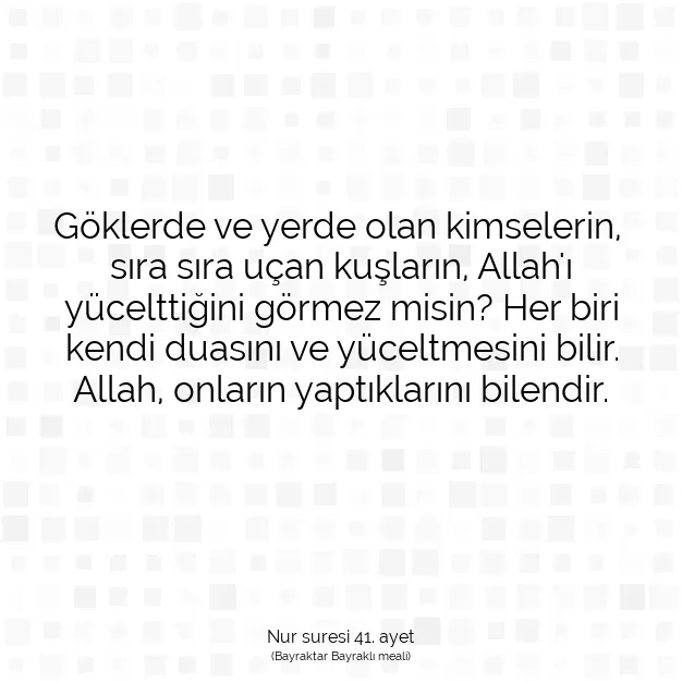 Ayetbul | Kuran Mealleri | Quran | Nur suresi 41. ayet