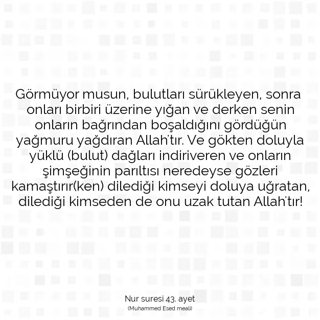 Ayetbul | Kuran Mealleri | Quran | Nur suresi 43. ayet