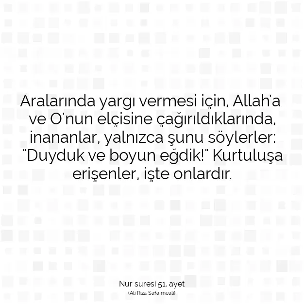 Ayetbul | Kuran Mealleri | Quran | Nur suresi 51. ayet