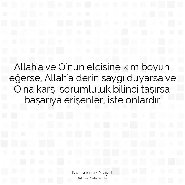 Ayetbul | Kuran Mealleri | Quran | Nur suresi 52. ayet