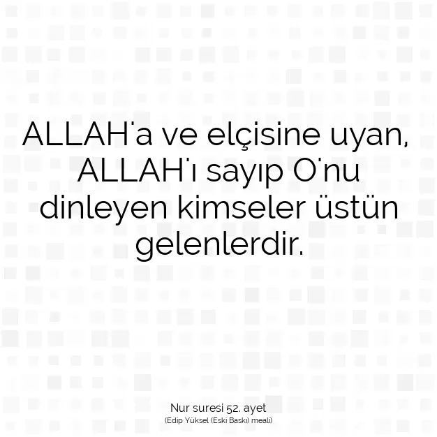 Ayetbul | Kuran Mealleri | Quran | Nur suresi 52. ayet