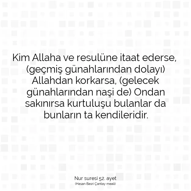 Ayetbul | Kuran Mealleri | Quran | Nur suresi 52. ayet