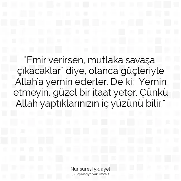 Ayetbul | Kuran Mealleri | Quran | Nur suresi 53. ayet