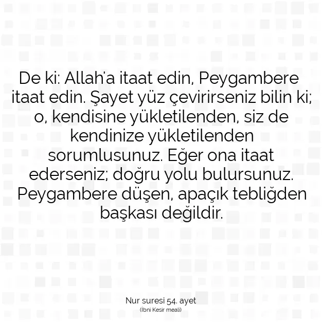 Ayetbul | Kuran Mealleri | Quran | Nur suresi 54. ayet