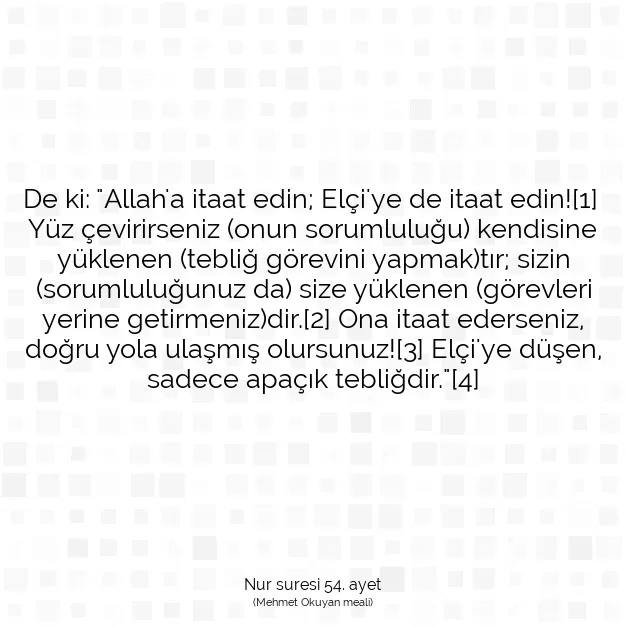 Ayetbul | Kuran Mealleri | Quran | Nur suresi 54. ayet