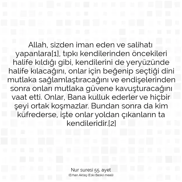 Ayetbul | Kuran Mealleri | Quran | Nur suresi 55. ayet