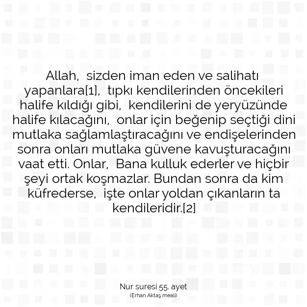 Ayetbul | Kuran Mealleri | Quran | Nur suresi 55. ayet