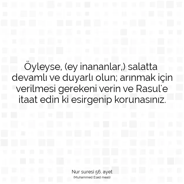 Ayetbul | Kuran Mealleri | Quran | Nur suresi 56. ayet