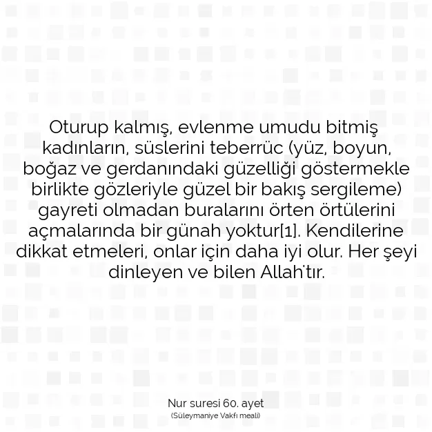 Ayetbul | Kuran Mealleri | Quran | Nur suresi 60. ayet