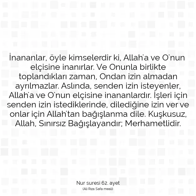 Ayetbul | Kuran Mealleri | Quran | Nur suresi 62. ayet