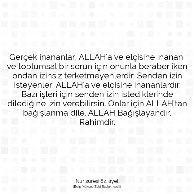 Ayetbul | Kuran Mealleri | Quran | Nur suresi 62. ayet