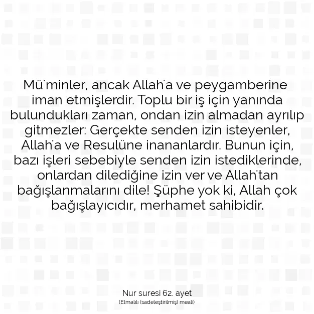 Ayetbul | Kuran Mealleri | Quran | Nur suresi 62. ayet