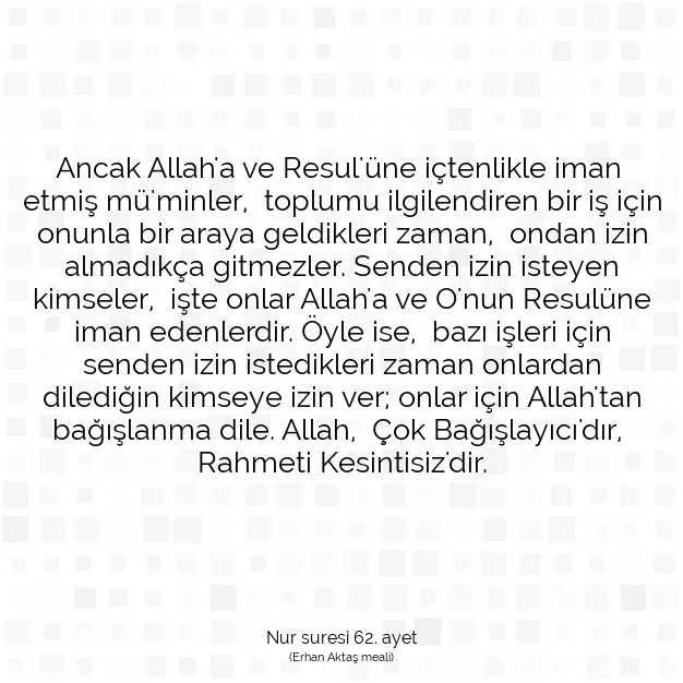 Ayetbul | Kuran Mealleri | Quran | Nur suresi 62. ayet