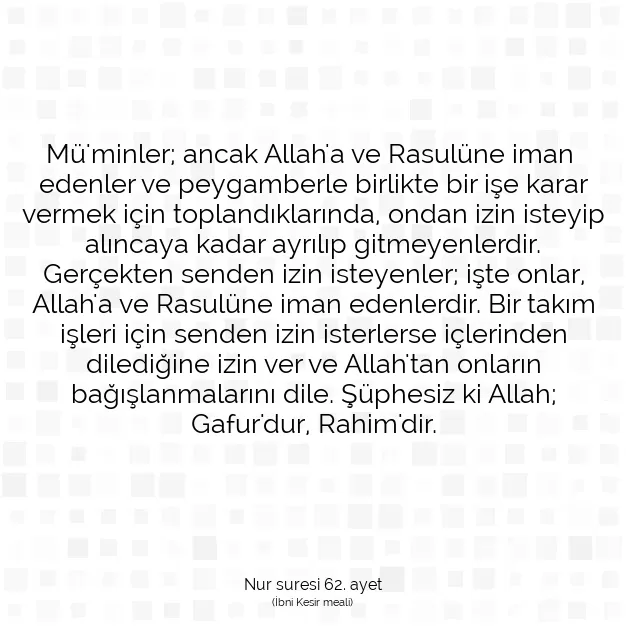 Ayetbul | Kuran Mealleri | Quran | Nur suresi 62. ayet