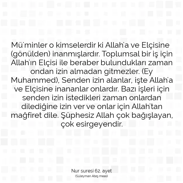 Ayetbul | Kuran Mealleri | Quran | Nur suresi 62. ayet