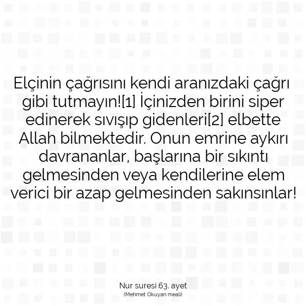 Ayetbul | Kuran Mealleri | Quran | Nur suresi 63. ayet