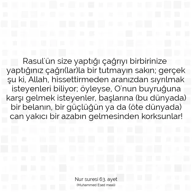 Ayetbul | Kuran Mealleri | Quran | Nur suresi 63. ayet