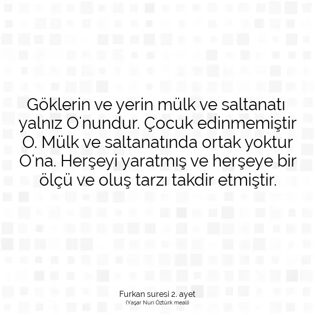 Ayetbul | Kuran Mealleri | Quran | Furkan suresi 2. ayet