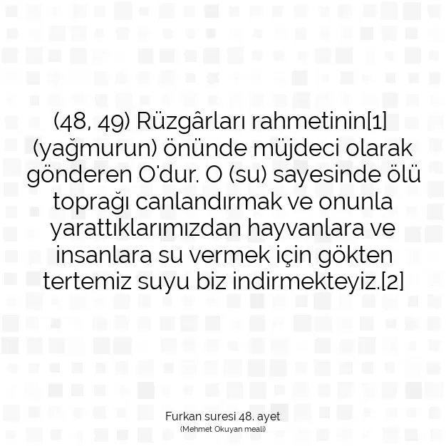 Ayetbul | Kuran Mealleri | Quran | Furkan suresi 48. ayet