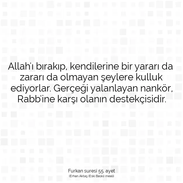 Ayetbul | Kuran Mealleri | Quran | Furkan suresi 55. ayet