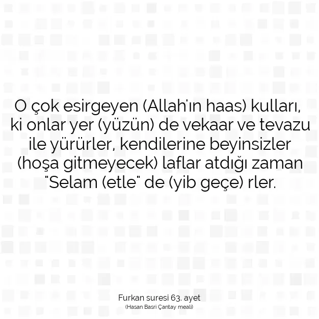 Ayetbul | Kuran Mealleri | Quran | Furkan suresi 63. ayet