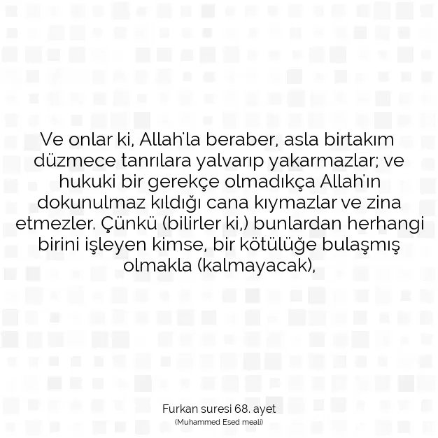 Ayetbul | Kuran Mealleri | Quran | Furkan suresi 68. ayet