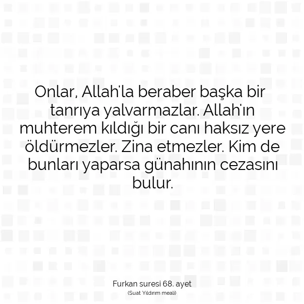 Ayetbul | Kuran Mealleri | Quran | Furkan suresi 68. ayet