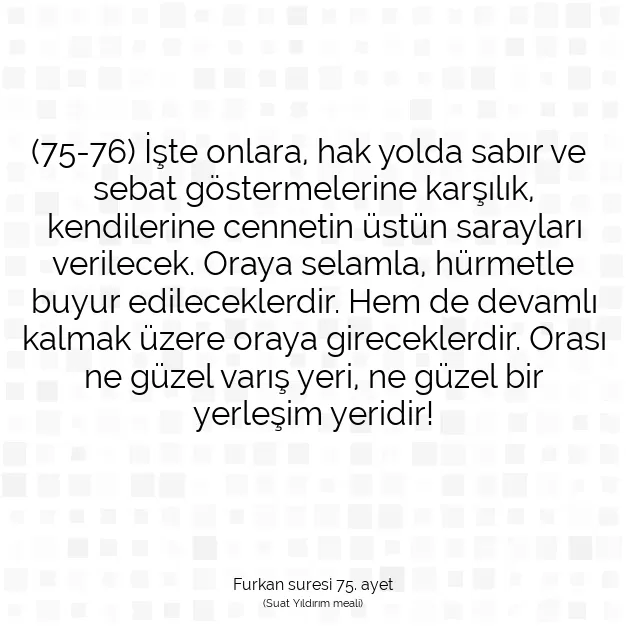 Ayetbul | Kuran Mealleri | Quran | Furkan suresi 75. ayet